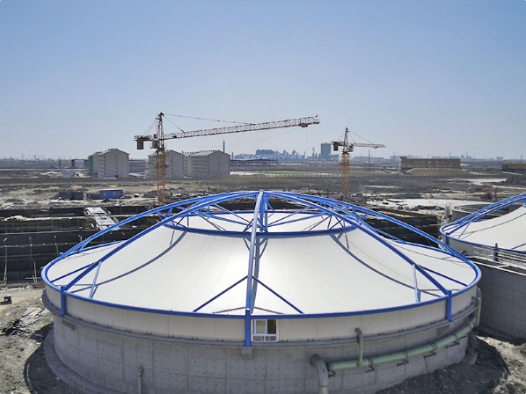 商洛市污水池加盖膜结构体育看台 - 方案